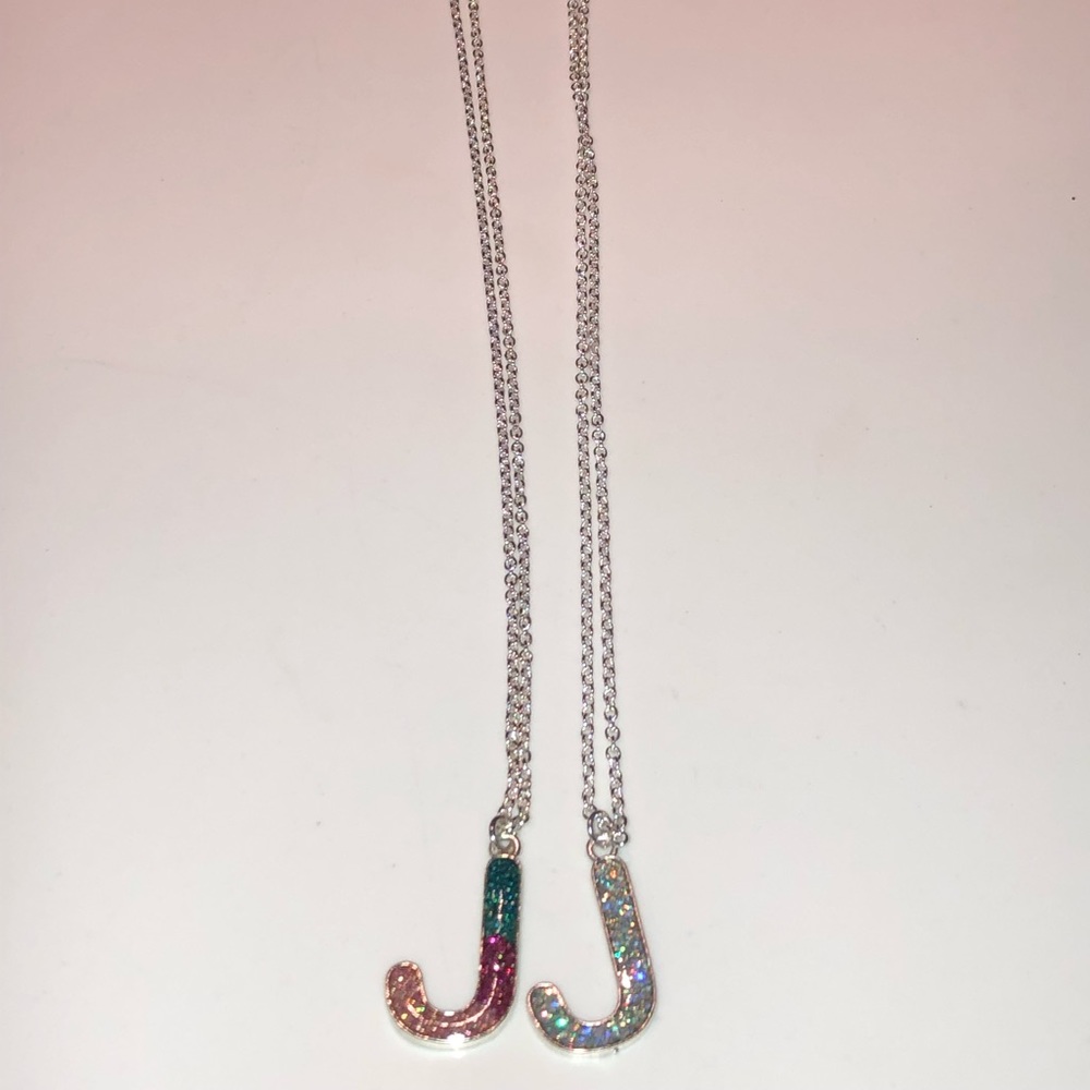 Two necklaces with “J”charms